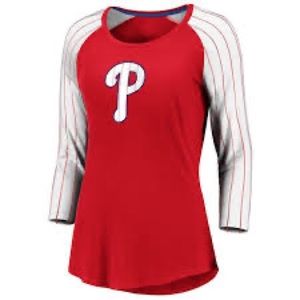 New Authentic Fantatics Women’s Philadelphia Phillies 3/4 Sleeve Shirt Medium